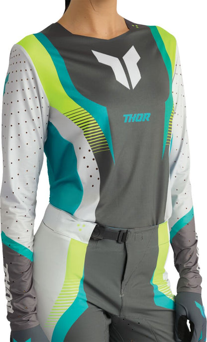 THOR JERSEY WMN SPORTMODE VELOCITY GY/AQ S 2911-0336