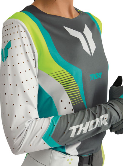 THOR JERSEY WMN SPORTMODE VELOCITY GY/AQ L 2911-0338