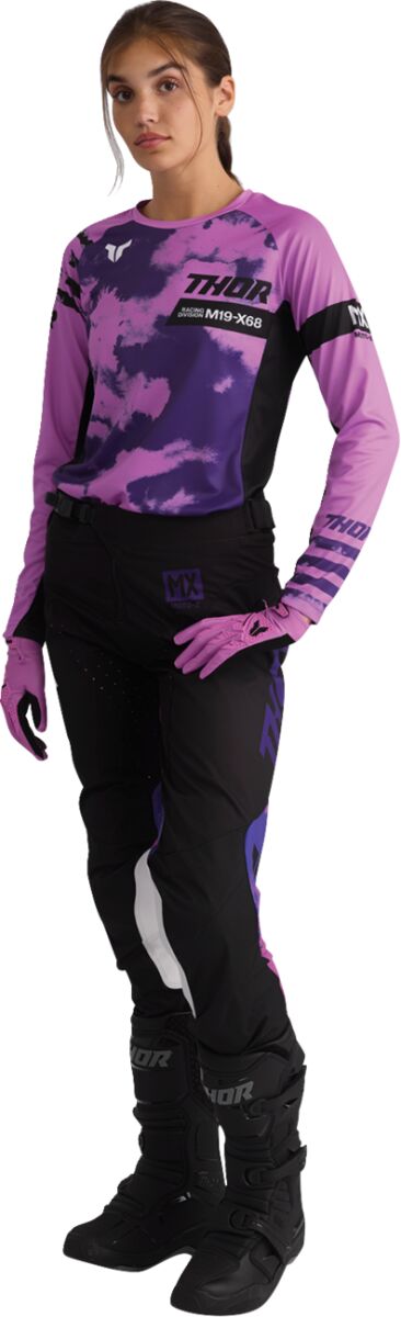 THOR JERSEY WMN LAUNCHMODE BLEACH BLK/ORC XS 2911-0340
