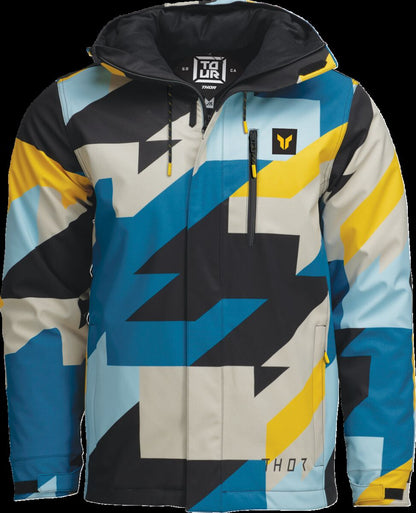 THOR JACKET TOUR BRAVE BL/YL LG 2920-0819