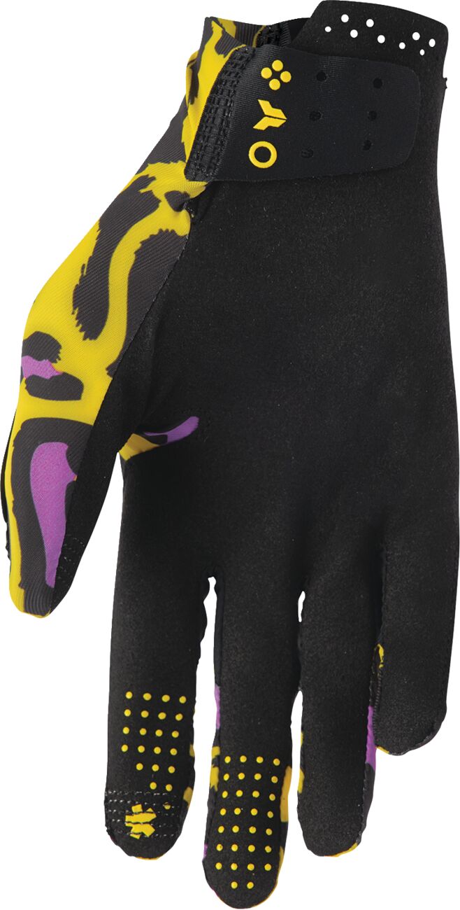 THOR GLOVES SPORTMODE CHEETAH YELLOW/PURPLE XS 3330-8573