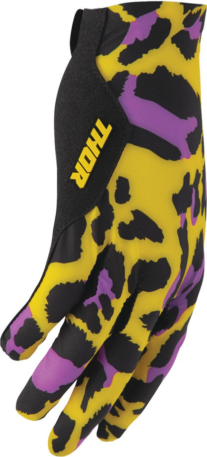 THOR GLOVES SPORTMODE CHEETAH YELLOW/PURPLE LG 3330-8576