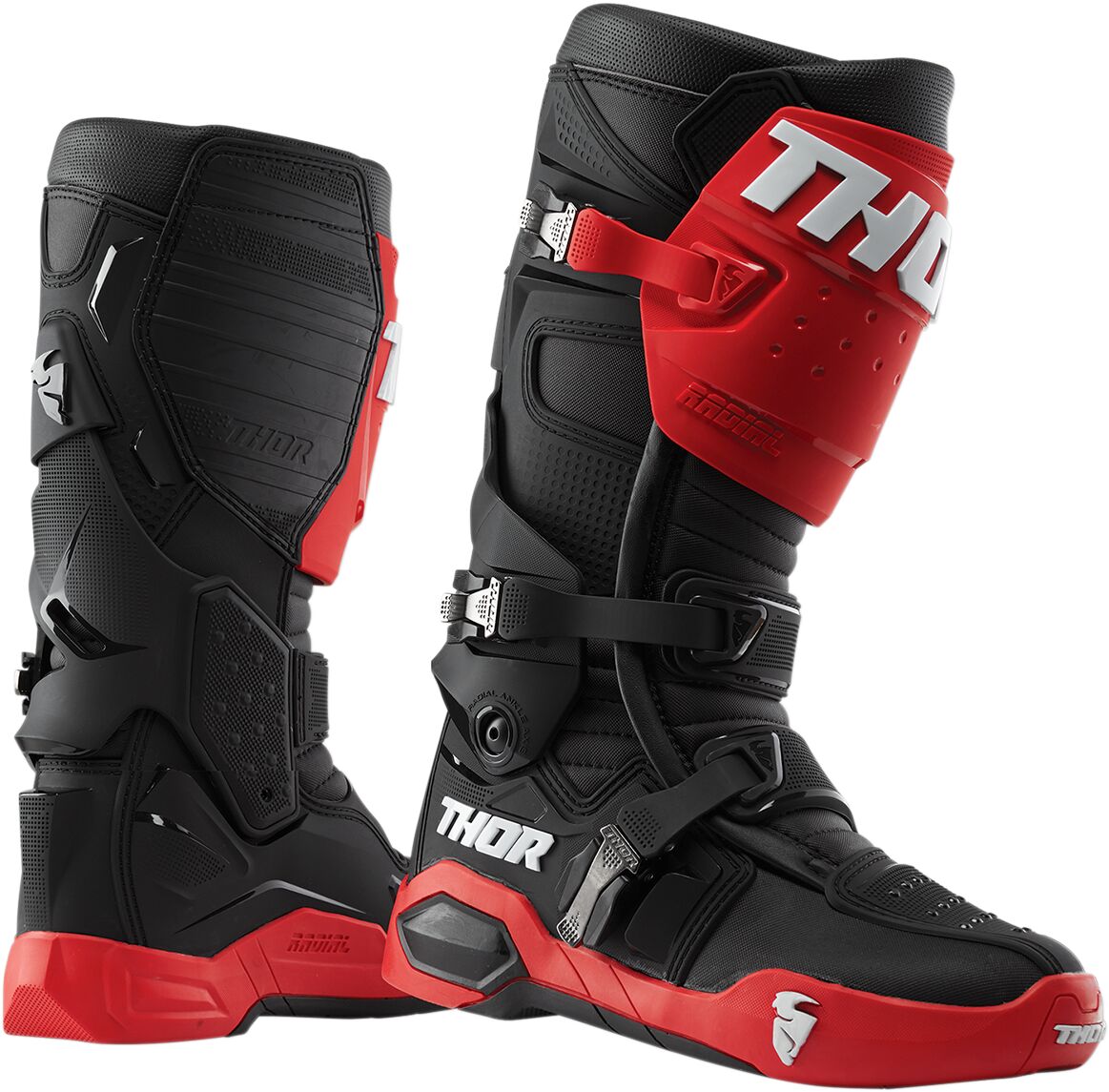 THOR BOOT OUTSLRADIAL BK/RD 10 3430-0909