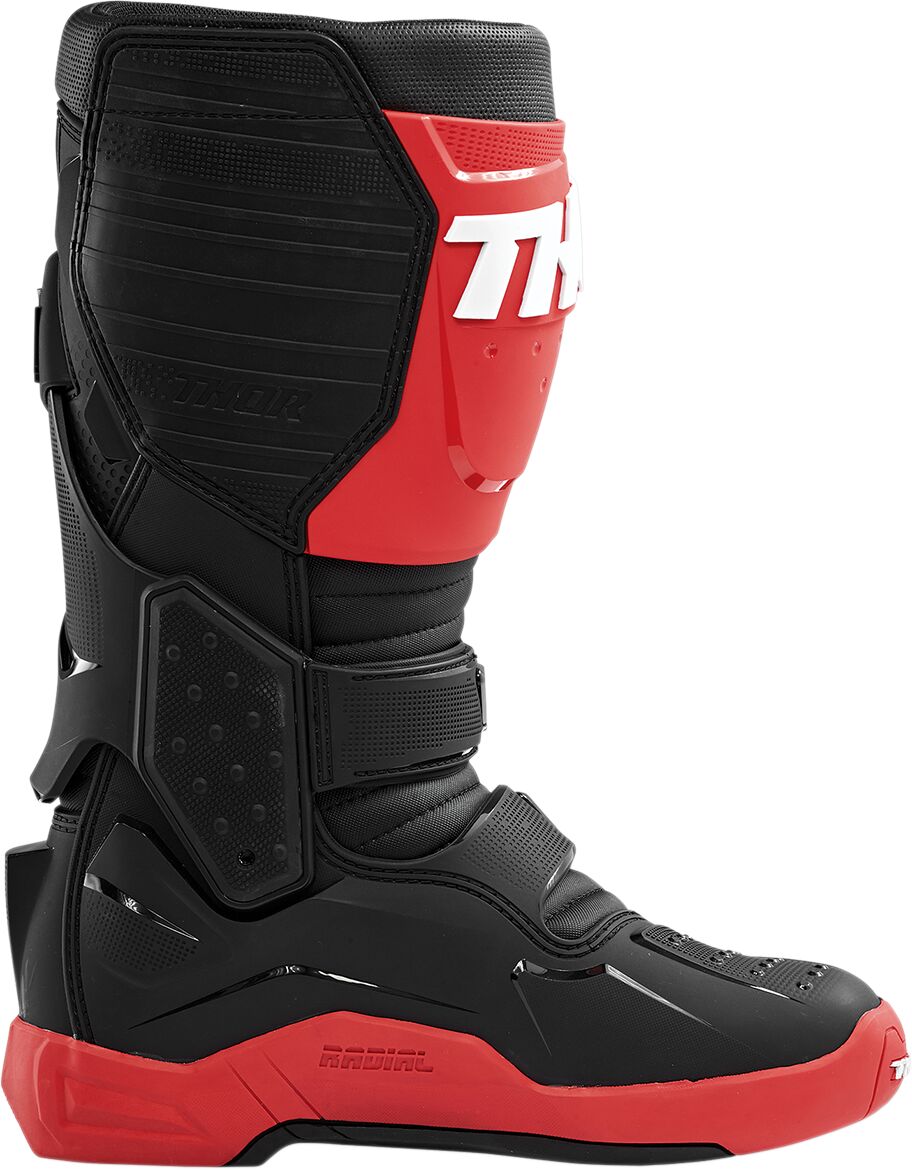 THOR BOOT OUTSLRADIAL BK/RD 10 3430-0909