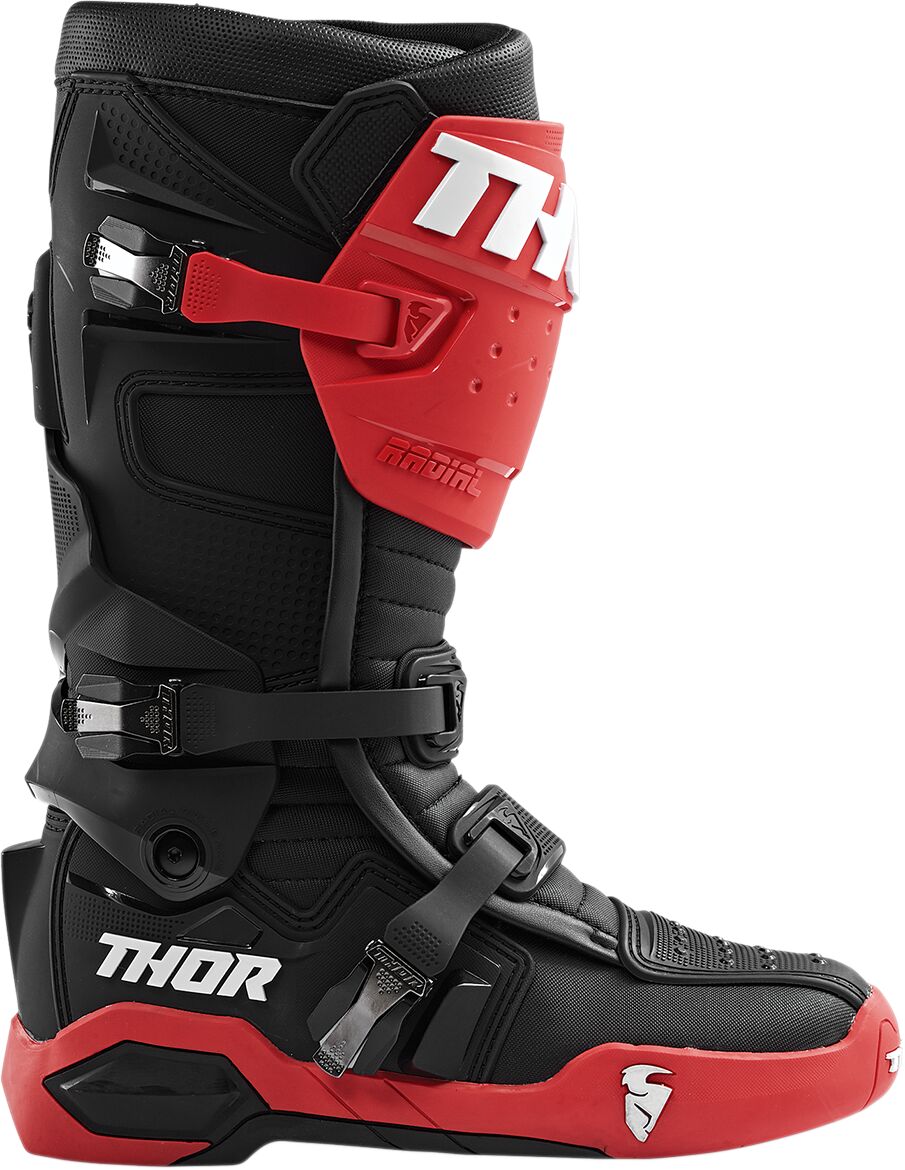 THOR BOOT OUTSLRADIAL BK/RD 10 3430-0909