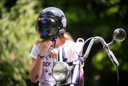 BILTWELL POLYCARBONATE ANTI-FOG BUBBLE SHIELD RAINBOW MIRROR 2001-223