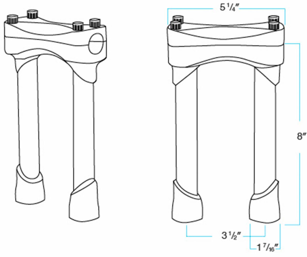 BILTWELL 20,5 CM MURDOCK STEEL RISER SATIN BLACK 6403-201-08