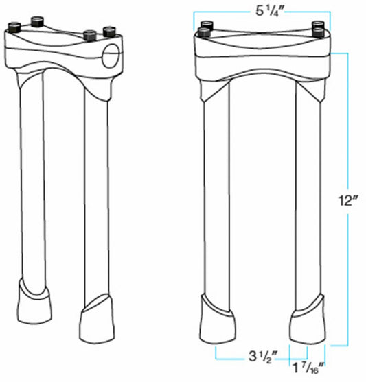 BILTWELL 30,5 CM Murdock Steel Riser Satin Black 6403-201-12
