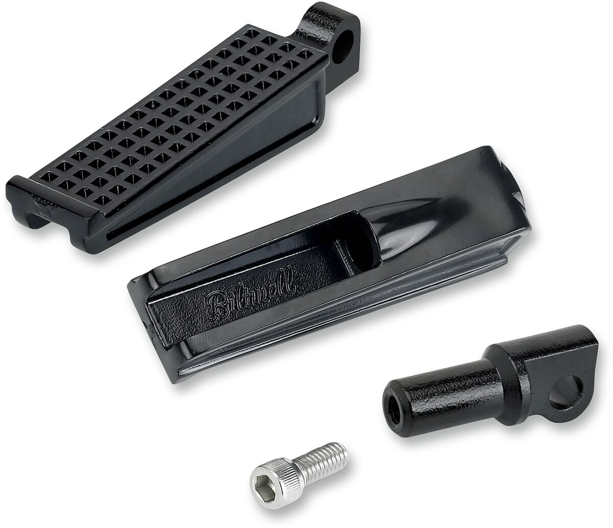 BILTWELL SANDERSON STEEL FOOTPEGS BLACK ELECTROPLATE 7001-201-01