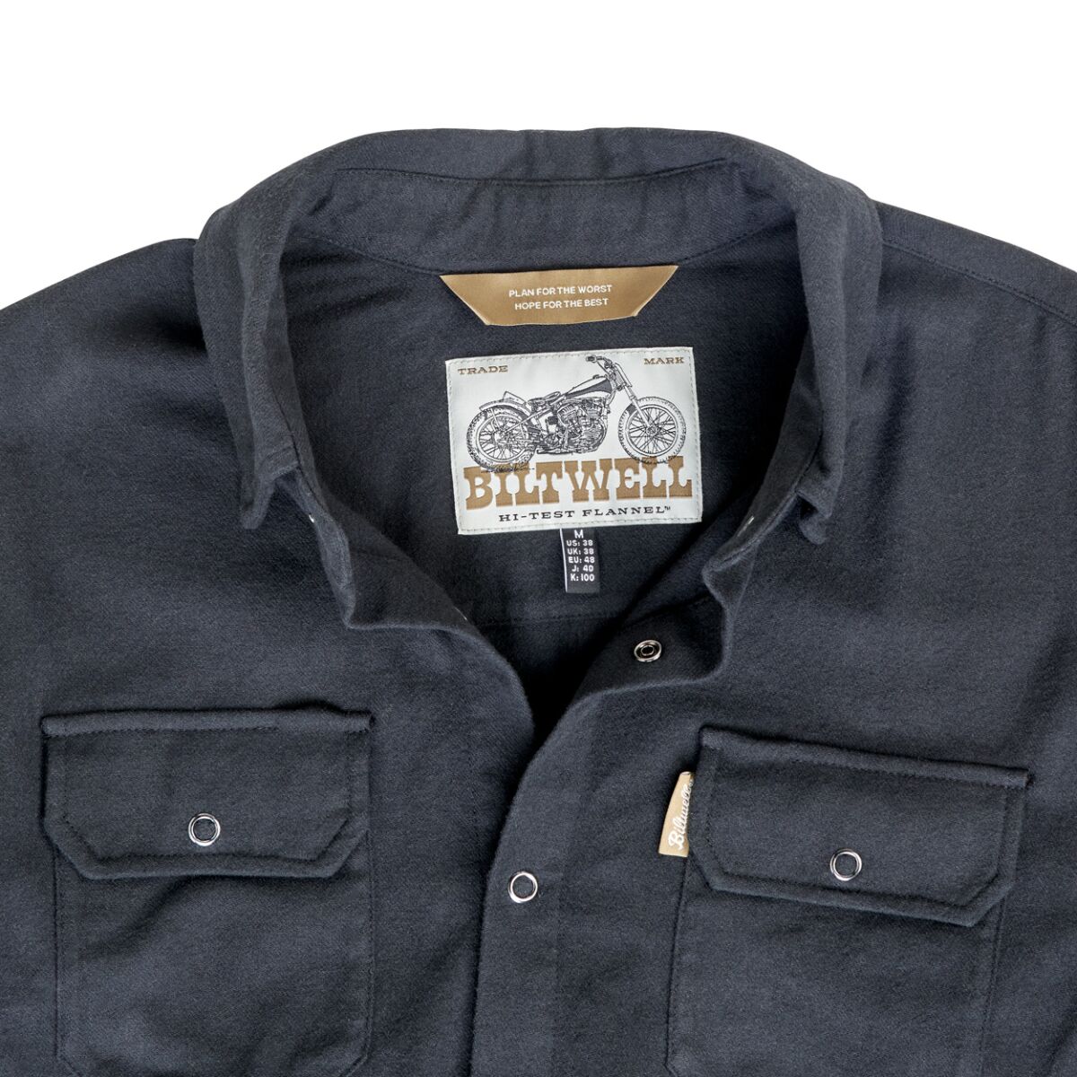 BILTWELL SHIRT FLANNEL HI TEST BLACK XS 8128-124-001