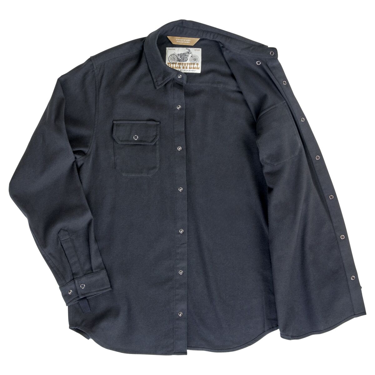 BILTWELL SHIRT FLANNEL HI TEST BLACK MD 8128-124-003