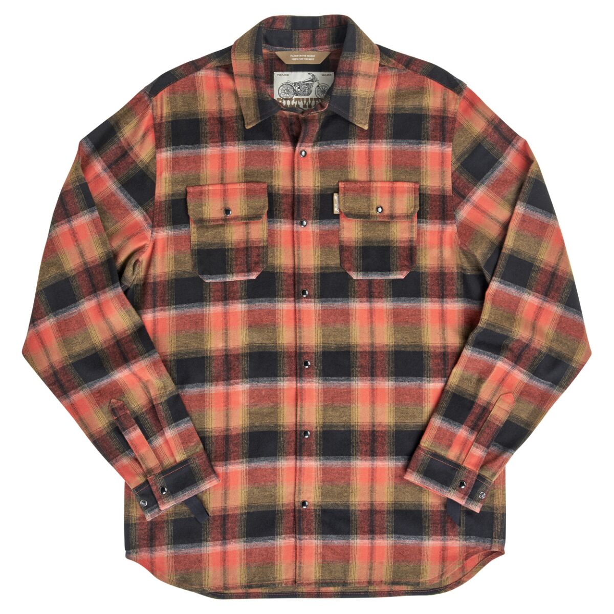 BILTWELL SHIRT FLANNEL HI TEST RUST SM 8128-125-002