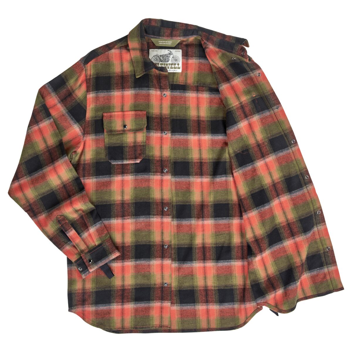 BILTWELL SHIRT FLANNEL HI TEST RUST SM 8128-125-002