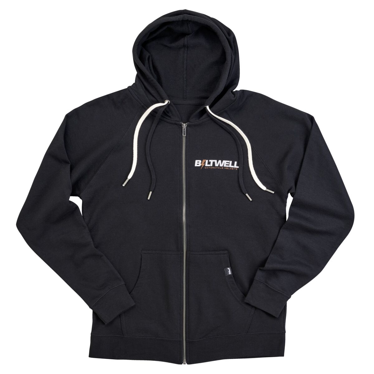 BILTWELL HOODIE BOLTS ZIP BLACK LG 8123-023-004