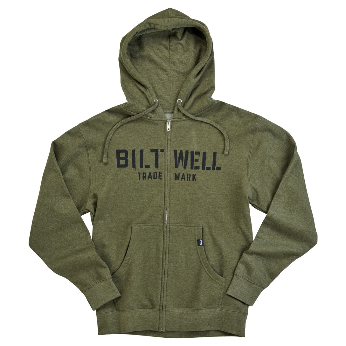 BILTWELL HOODIE STENCIL ZIP OLIVE SM 8123-139-002