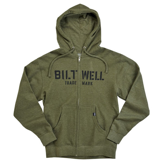 BILTWELL Hoodie Stencil ZIP Olive SM 8123-139-002