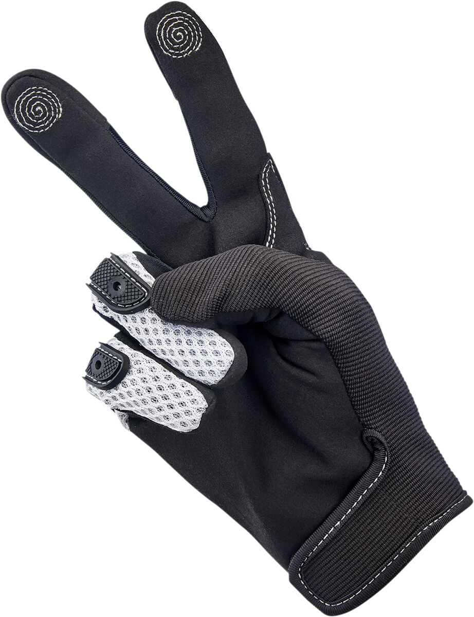 BILTWELL GLOVES ANZA WHT/BLK LG 1507-0401-004