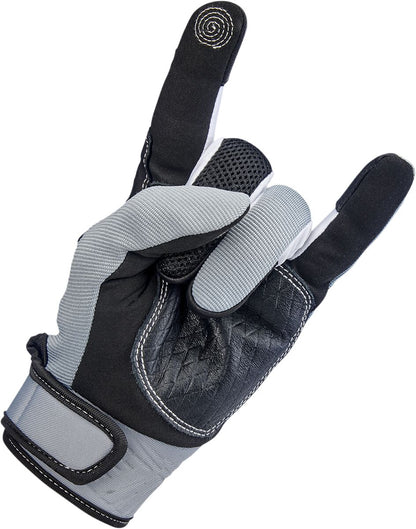 BILTWELL GLOVES BAJA GRY/BLK MD 1508-1101-303
