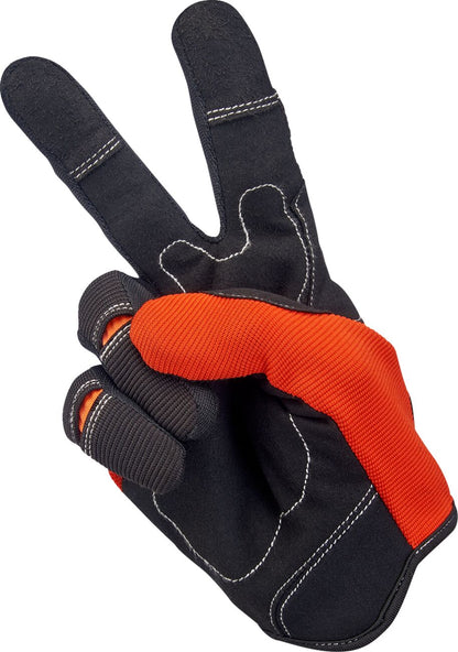 BILTWELL GLOVES MOTO ORG/BLK MD 1501-0106-003