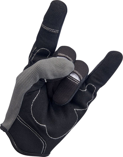 BILTWELL GLOVES MOTO GRY/BLK SM 1501-1101-002