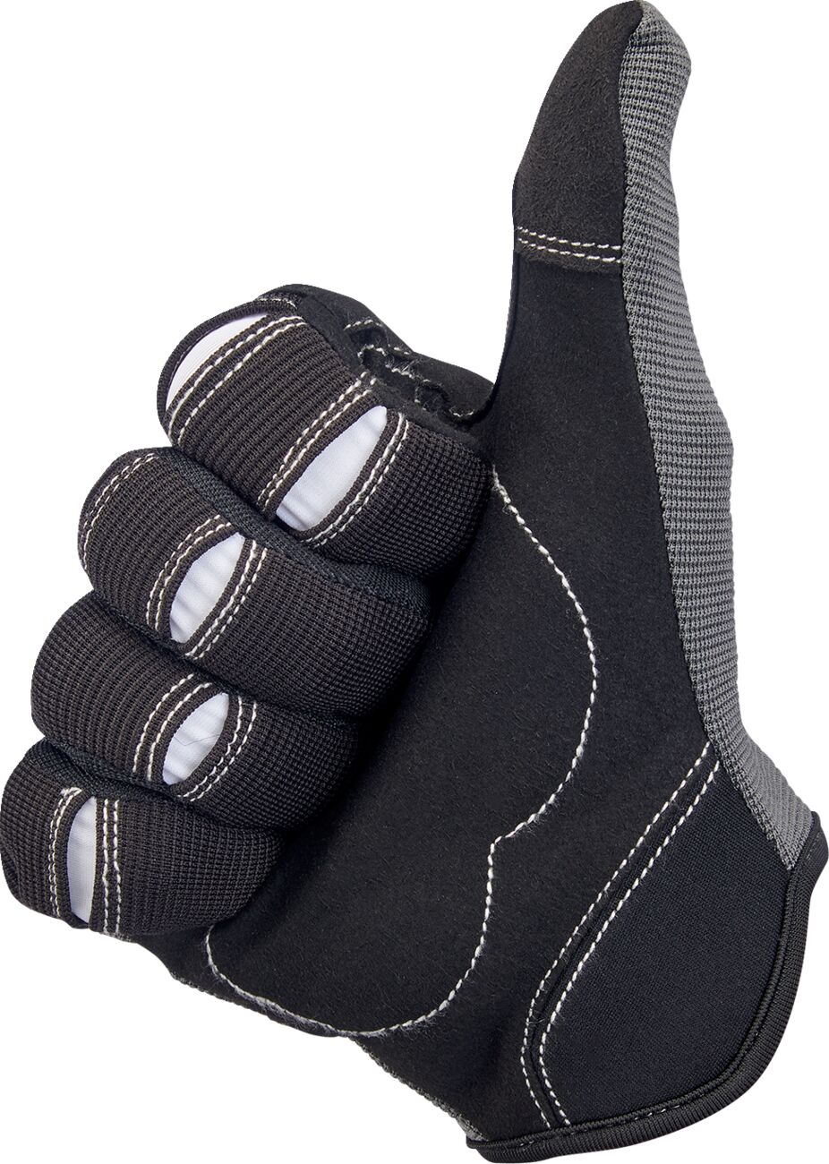 BILTWELL GLOVES MOTO GRY/BLK LG 1501-1101-004