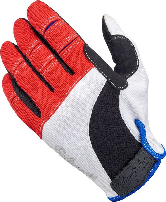 BILTWELL Gloves MOTO RD/WH/BL MD 1501-1208-003