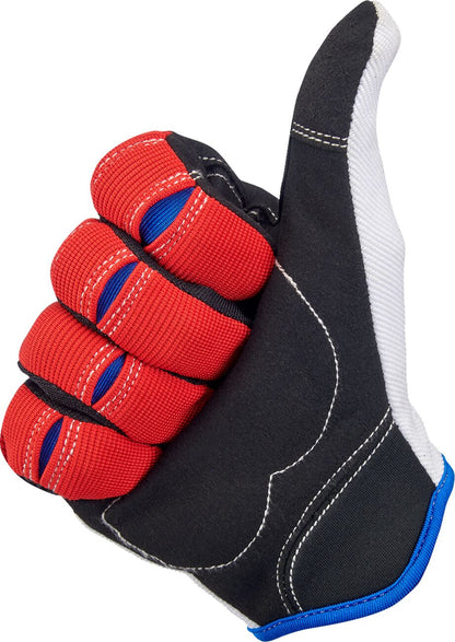 BILTWELL GLOVES MOTO RD/WH/BL XXL 1501-1208-006