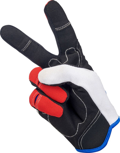 BILTWELL GLOVES MOTO RD/WH/BL XXL 1501-1208-006
