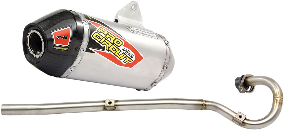 PRO CIRCUIT EXHAUST SYSTEM T-6 STAINLESS WITH ALUMINIUM CANISTER & CARBON END CAP 0111312F