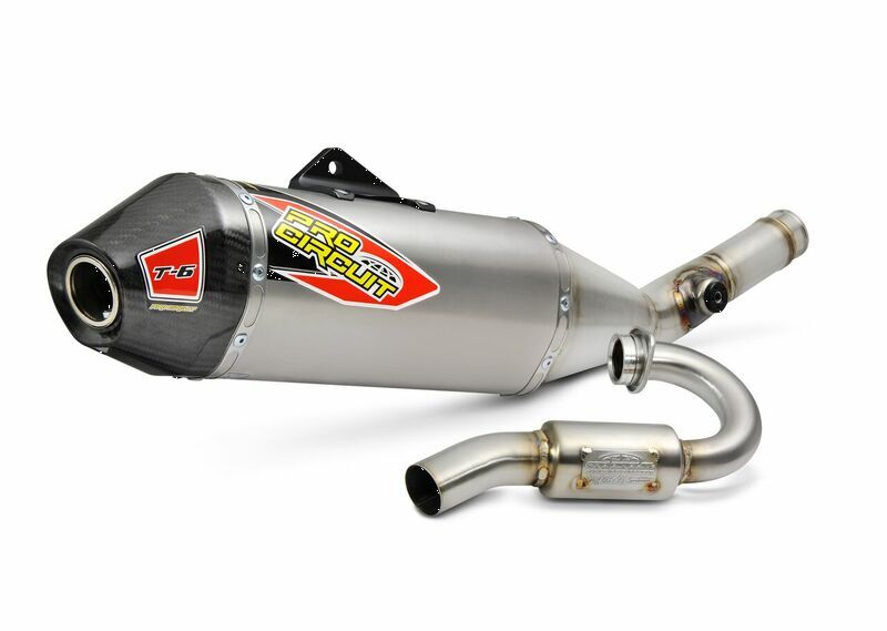 PRO CIRCUIT T-6 EURO EXHAUST SYSTEM STAINLESS STEEL WITH TITANIUM CANISTERS & CARBON END CAP 0121725H