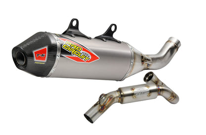 PRO CIRCUIT T-6 EURO EXHAUST SYSTEM STAINLESS STEEL WITH TITANIUM CANISTERS & CARBON END CAP 0151845H