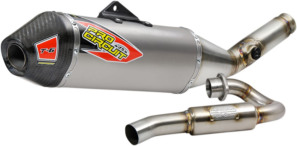 PRO CIRCUIT T-6 EURO EXHAUST SYSTEM STAINLESS STEEL WITH TITANIUM CANISTERS & CARBON END CAP 0121945H