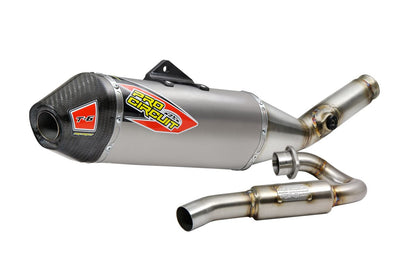 PRO CIRCUIT T-6 EURO EXHAUST SYSTEM STAINLESS STEEL WITH TITANIUM CANISTERS & CARBON END CAP 0121945H
