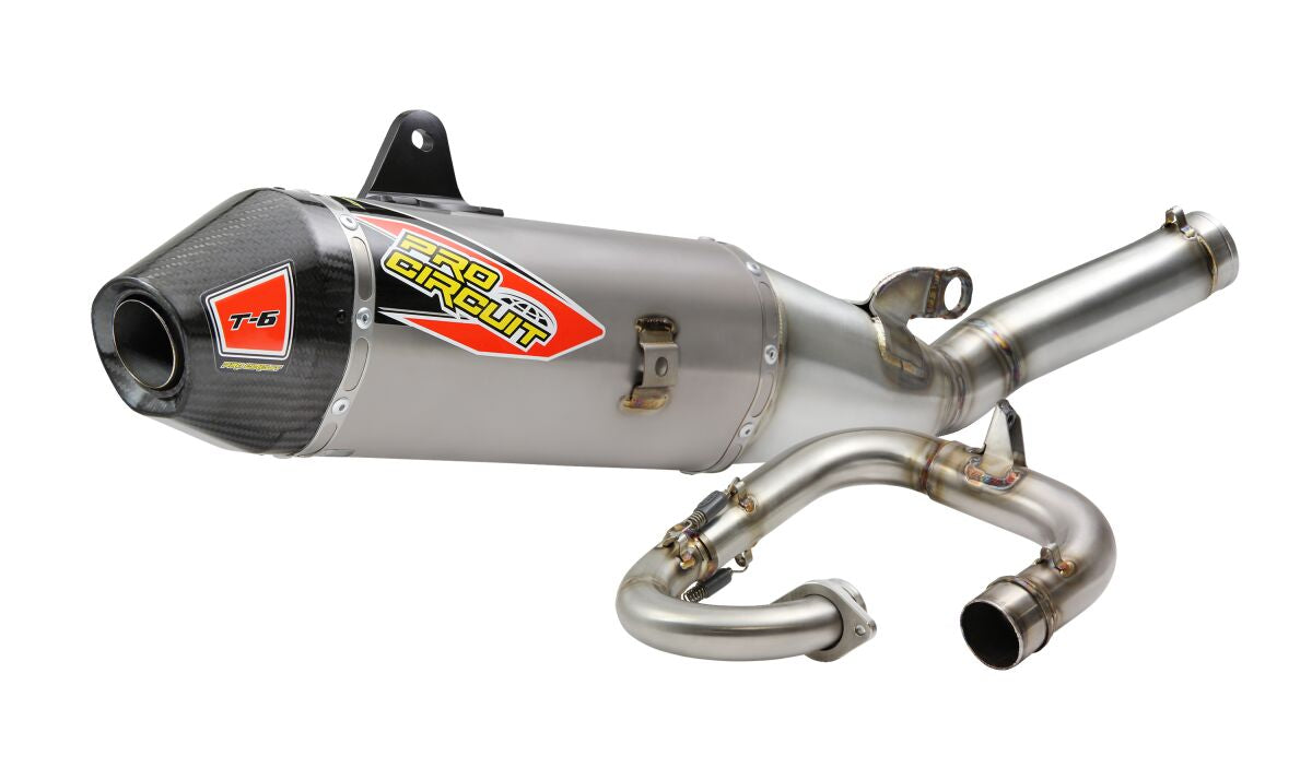 PRO CIRCUIT T-6 EURO EXHAUST SYSTEM STAINLESS STEEL WITH TITANIUM CANISTERS & CARBON END CAP 0131925H