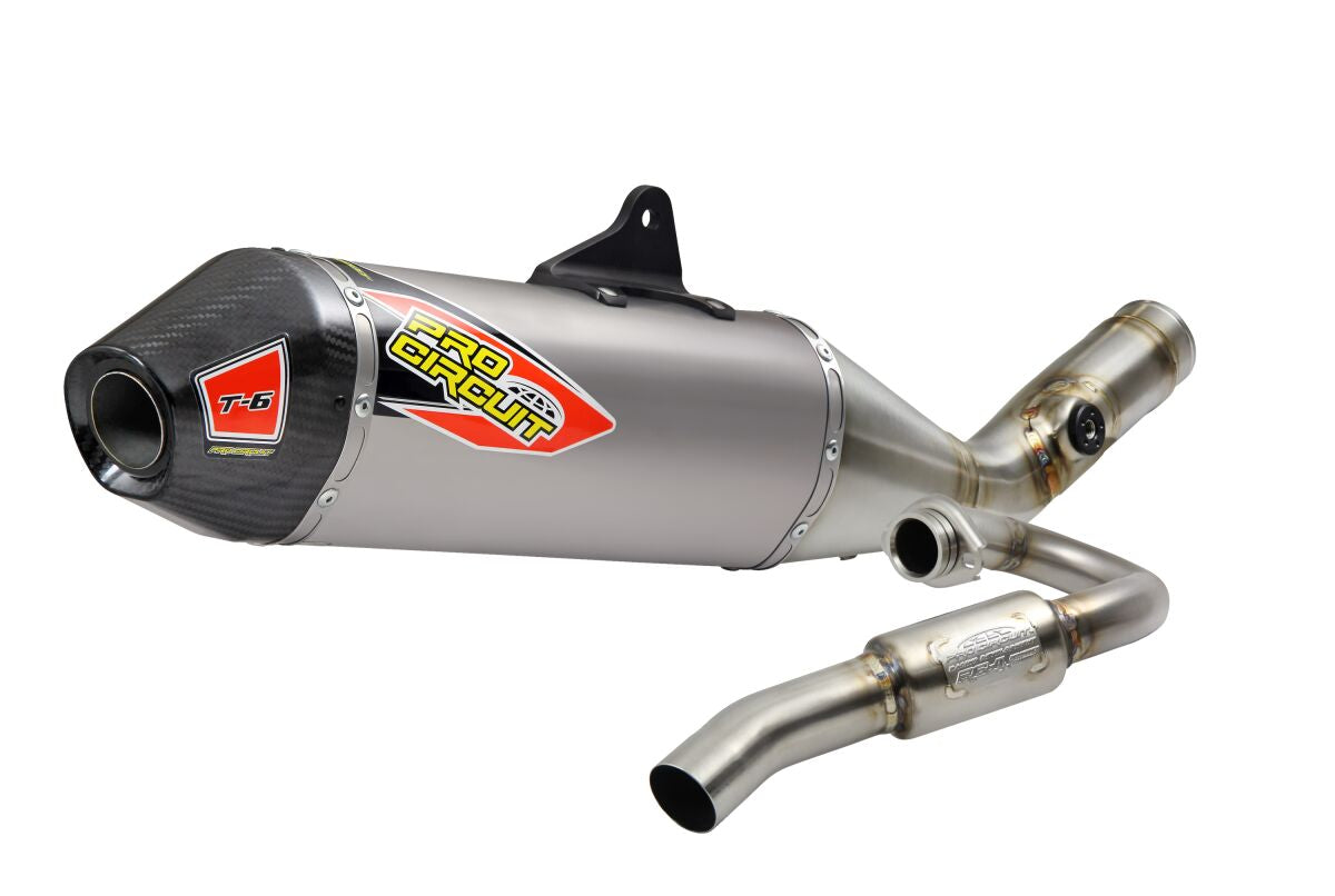 PRO CIRCUIT T-6 EURO EXHAUST SYSTEM STAINLESS STEEL WITH TITANIUM CANISTERS & CARBON END CAP 0141925H