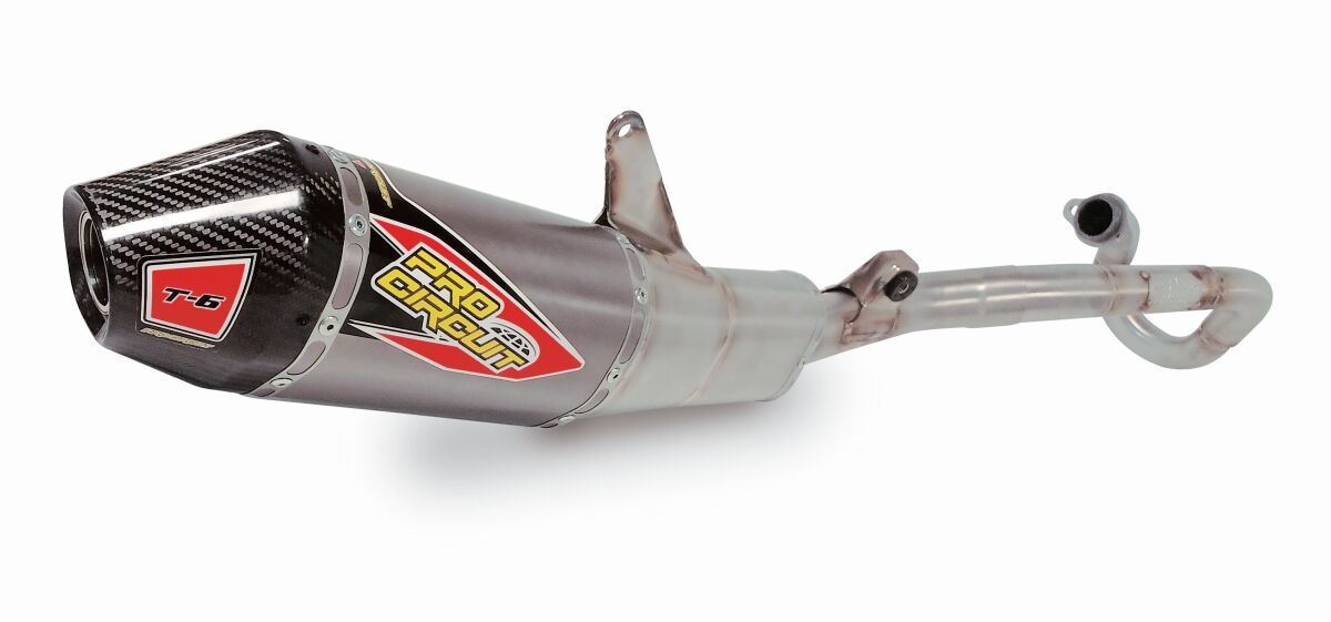 PRO CIRCUIT T-6 EURO EXHAUST SYSTEM STAINLESS STEEL WITH TITANIUM CANISTERS & CARBON END CAP 0112225H