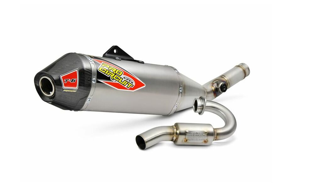 PRO CIRCUIT T-6 EURO EXHAUST SYSTEM STAINLESS STEEL WITH TITANIUM CANISTERS & CARBON END CAP 0132345H