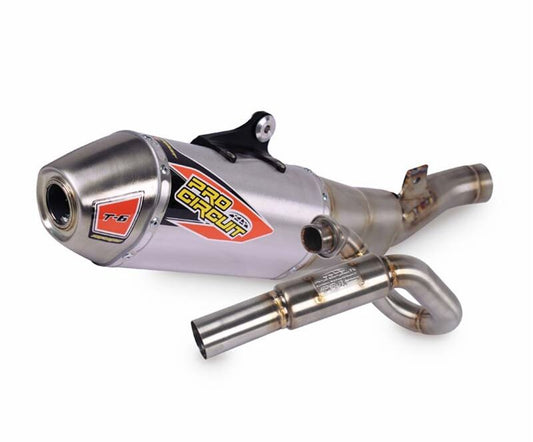 PRO CIRCUIT T-6 EXHAUST SYSTEM STAINLESS STEEL WITH ALUMINIUM CANISTERS & STAINLESS STEEL END CAP 0122445G