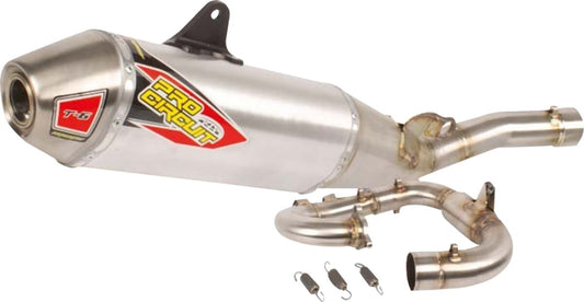 PRO CIRCUIT T-6 EXHAUST SYSTEM STAINLESS STEEL WITH ALUMINIUM CANISTERS & STAINLESS STEEL END CAP 0132645G