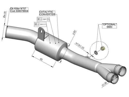 LEOVINCE CATALYTIC CONVERTER MANIFOLD 16001