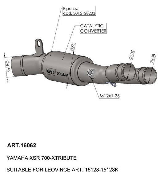 LEOVINCE CATALYTIC CONVERTER MANIFOLD 16062