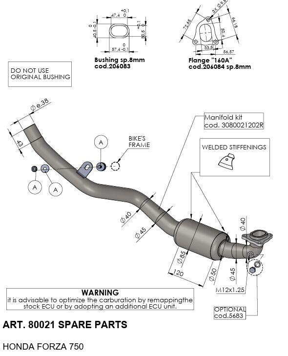 LEOVINCE 4-STROKE HEADER PIPE STAINLESS STEEL 80064