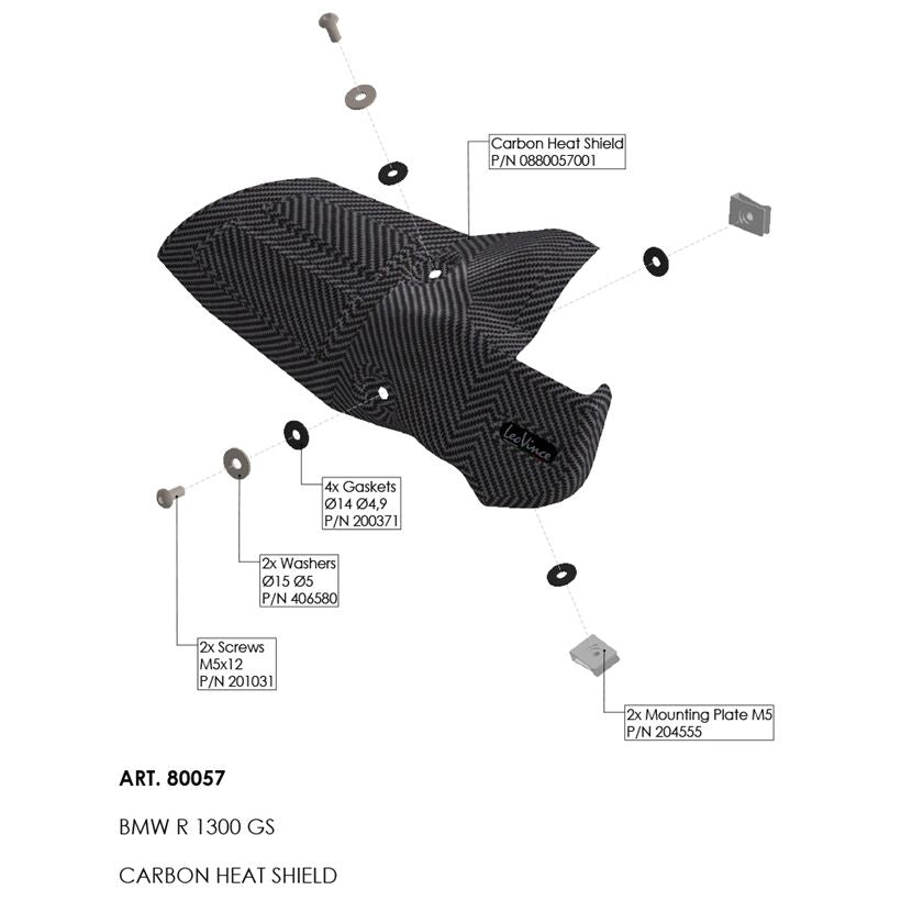 LEOVINCE HEAT SHIELD BMW R1300GS/ADV CA 80057