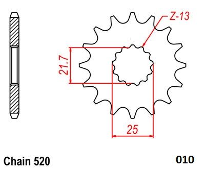 MOTO-MASTER FRONT SPROCKET 520 14T 61.010.11.14