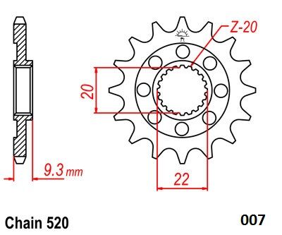 MOTO-MASTER FRNT SPRCKET NITRO STEEL 520-1 61.007.12.13