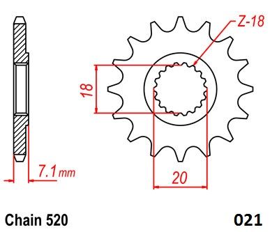 MOTO-MASTER FRNT SPRCKET STEEL 520-15T SZK 61.021.11.15