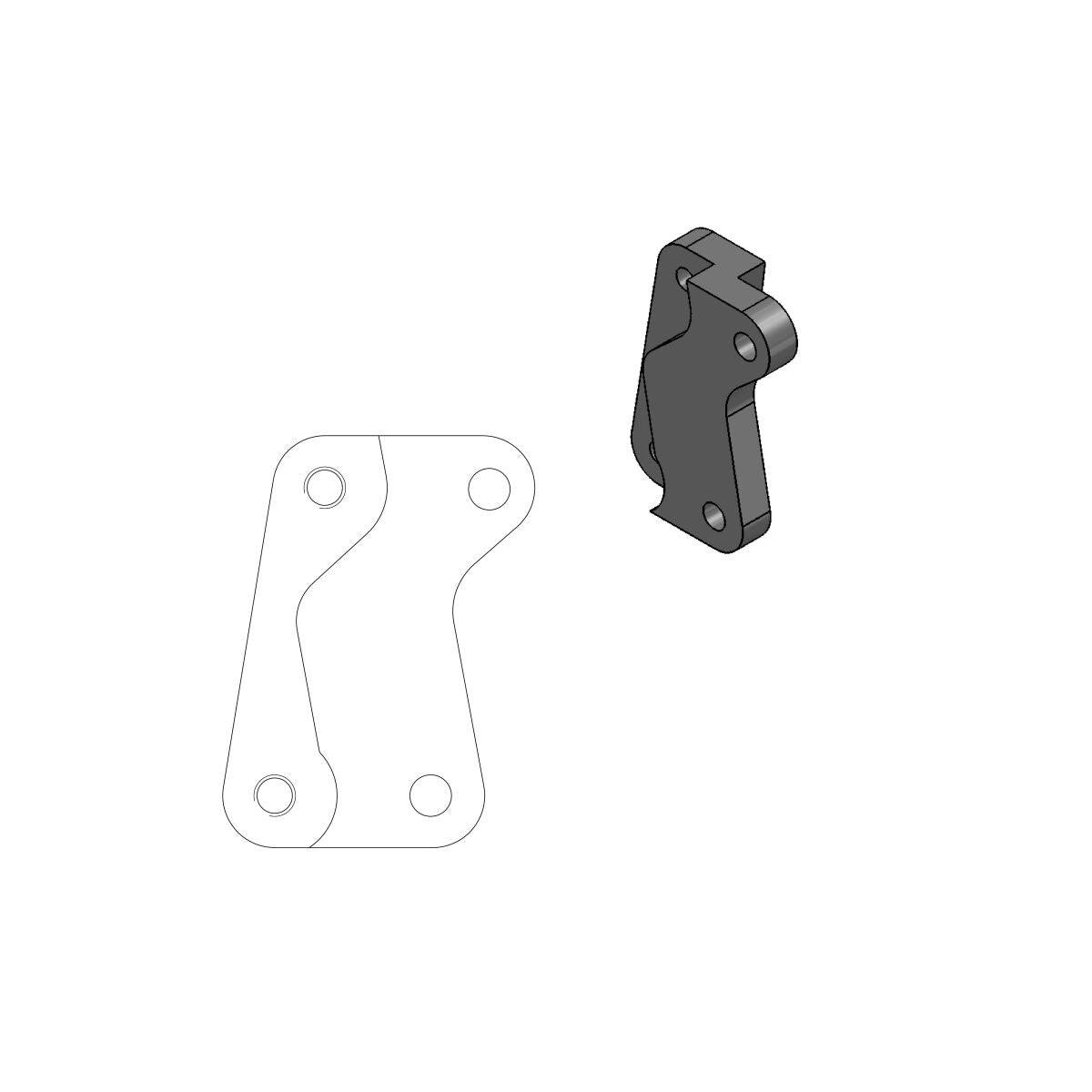MOTO-MASTER BRAKE CALIPER RELOCATION BRACKET SM STREET 320mm 211012
