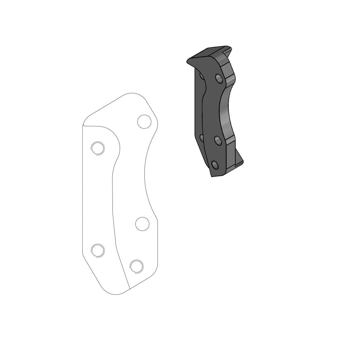MOTO-MASTER BRAKE CALIPER RELOCATION BRACKET SM STREET 320mm 211017