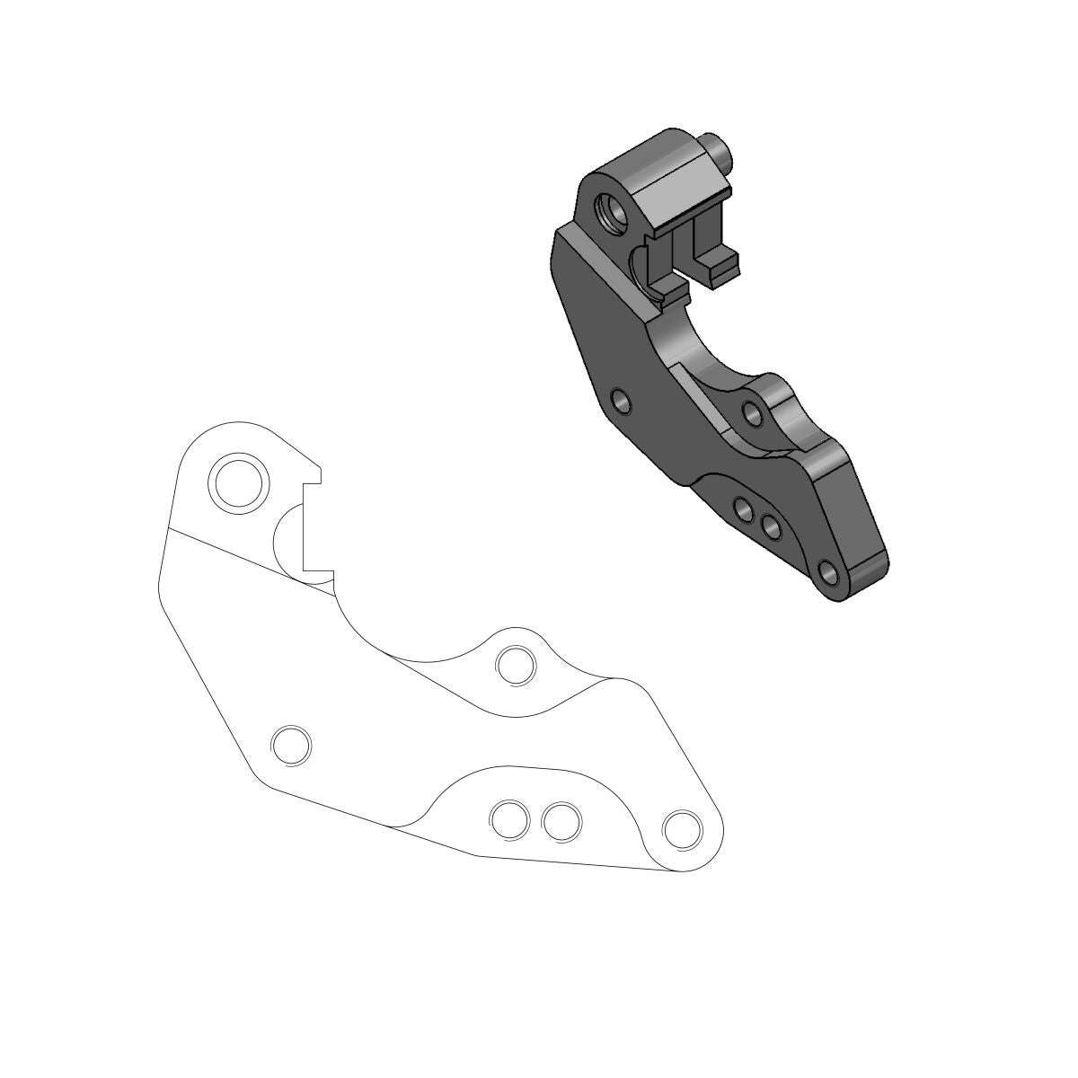 MOTO-MASTER BRAKE CALIPER RELOCATE BRACKET DAKAR 298mm 211056