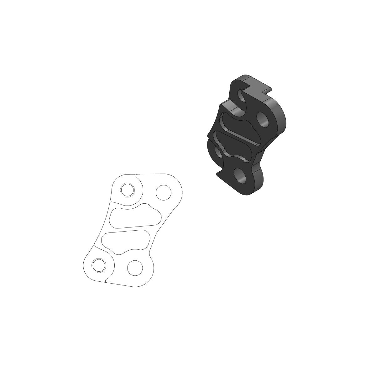 MOTO-MASTER BRAKE CALIPER RELOCATION BRACKET 260mm 211075